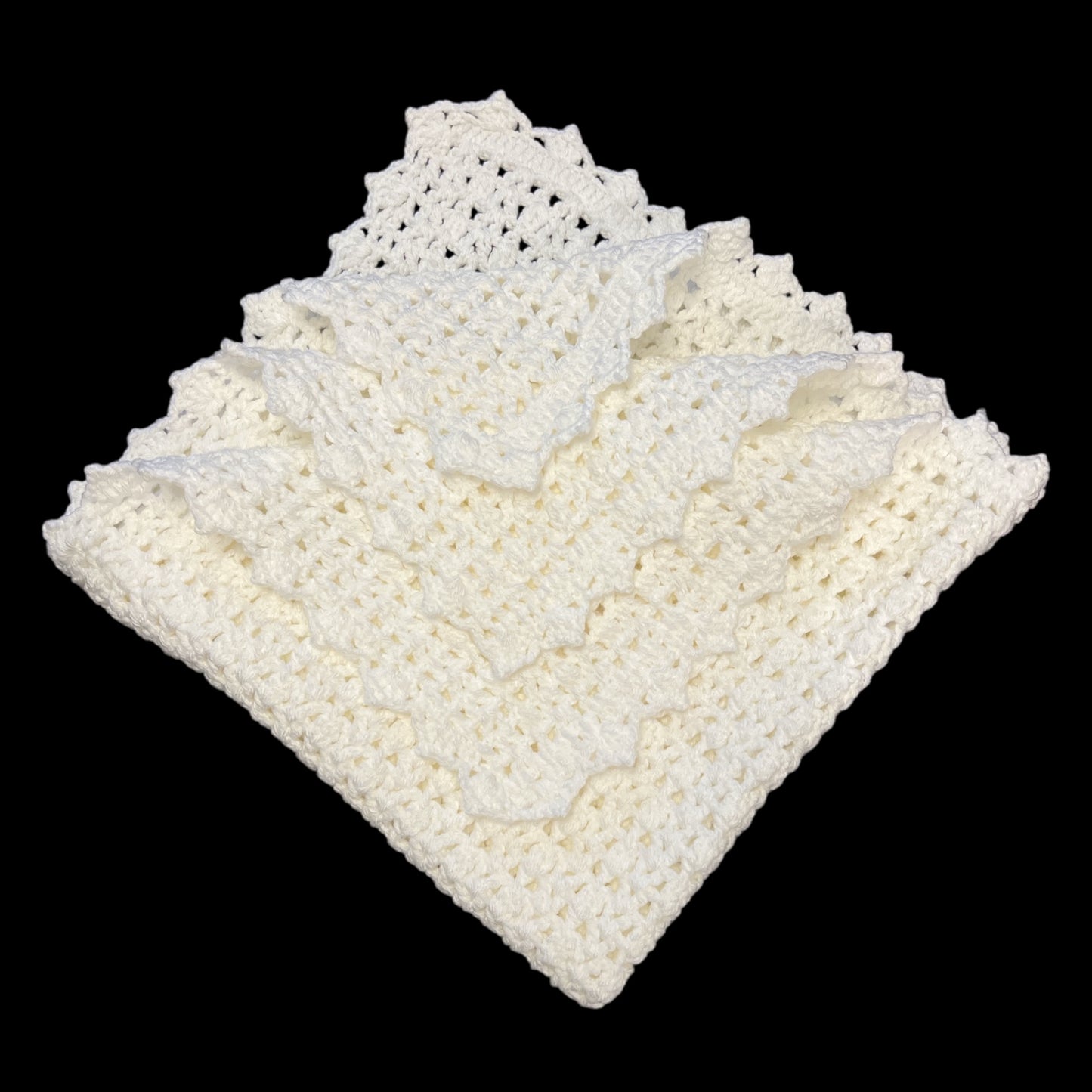 White/Yellow Crochet Blanket
