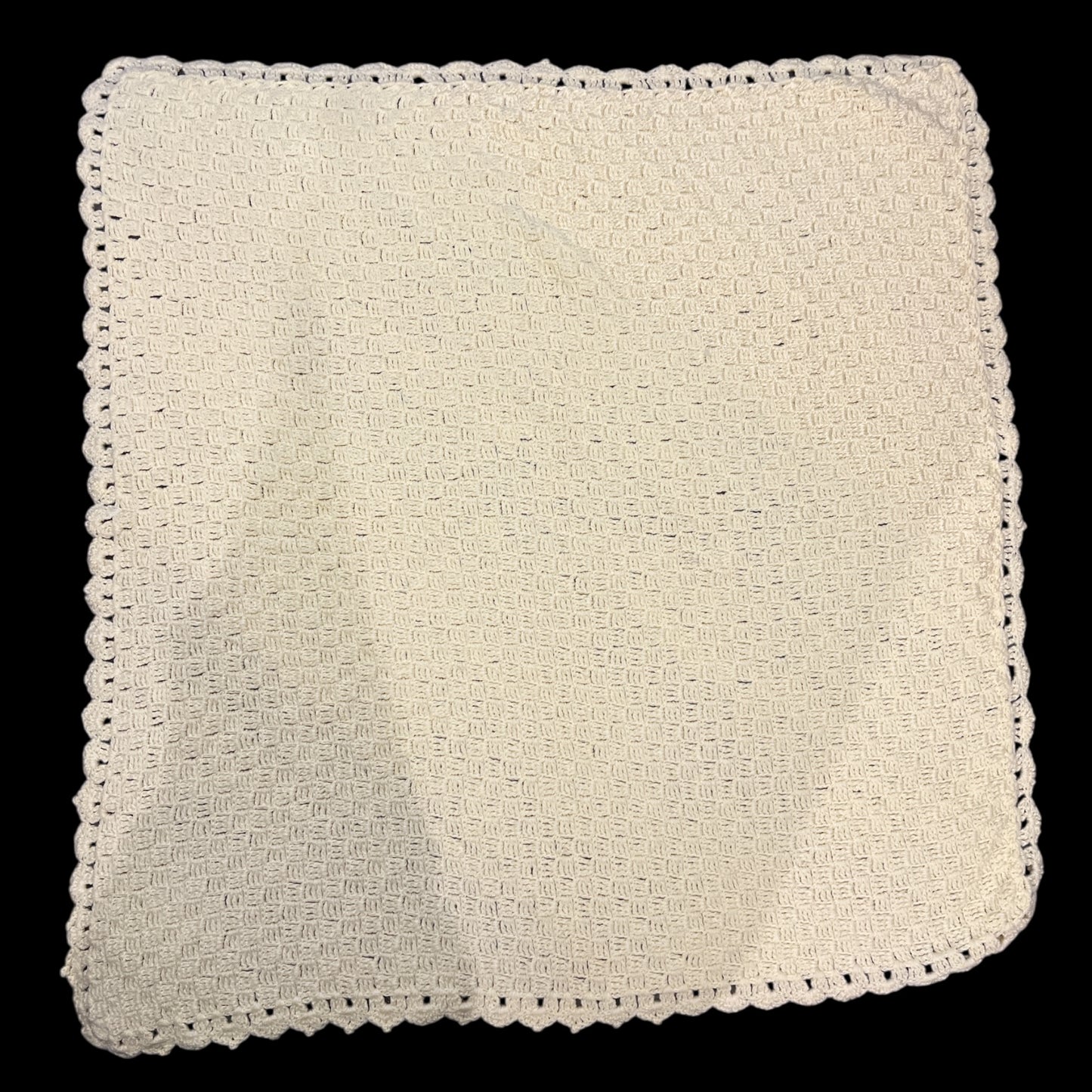 Solid White Crochet Blanket