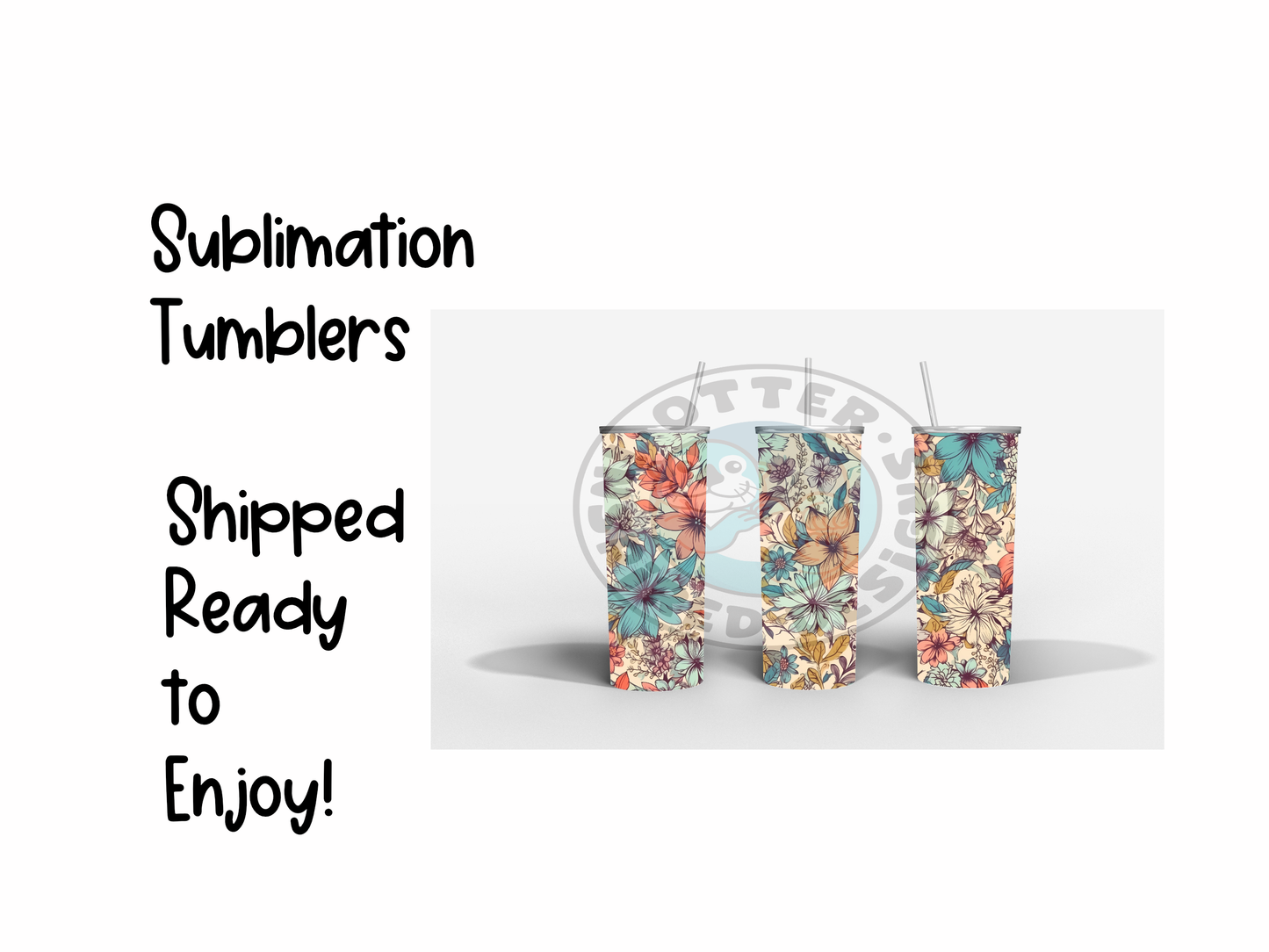 (1) 20 oz. Skinny Tumbler – Flowers