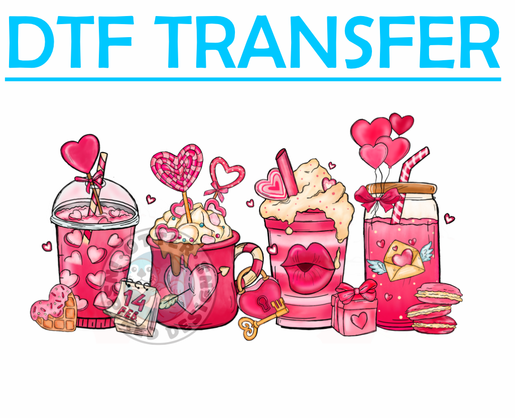 Valentines Heart Pink Cup Drinks -High Quality Print
