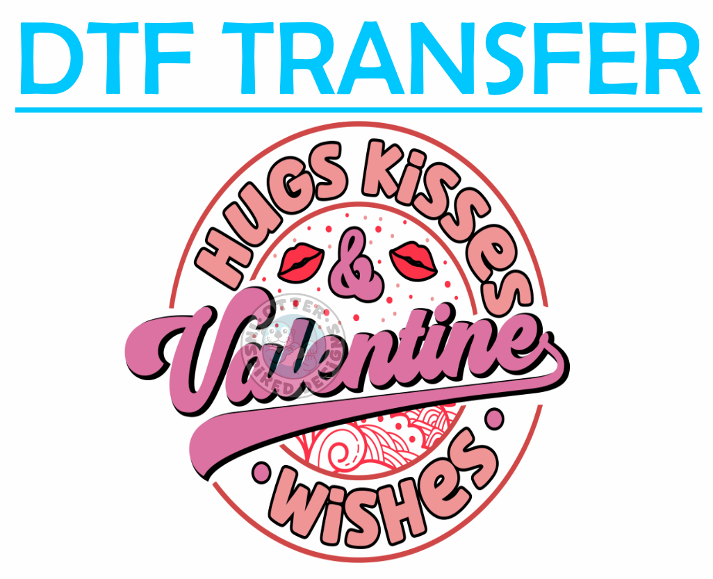 Valentines Hugs, Kisses & Wishes -High Quality Print