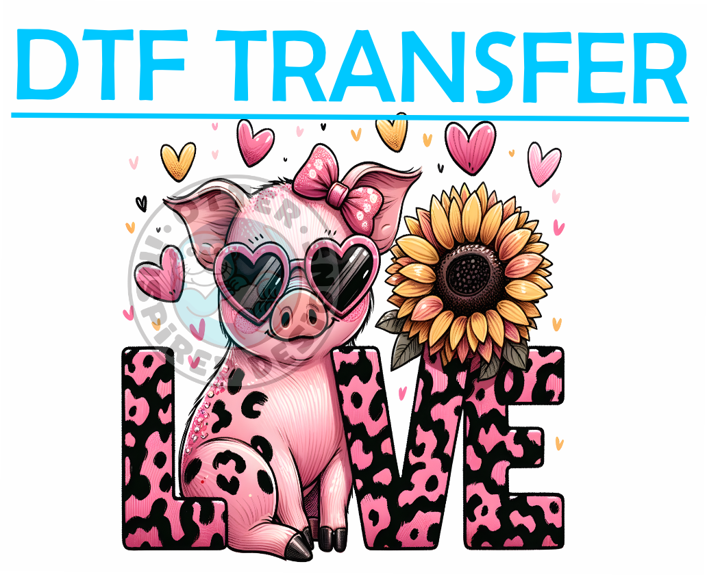 Valentines LOVE CUTE PIG -High Quality Print