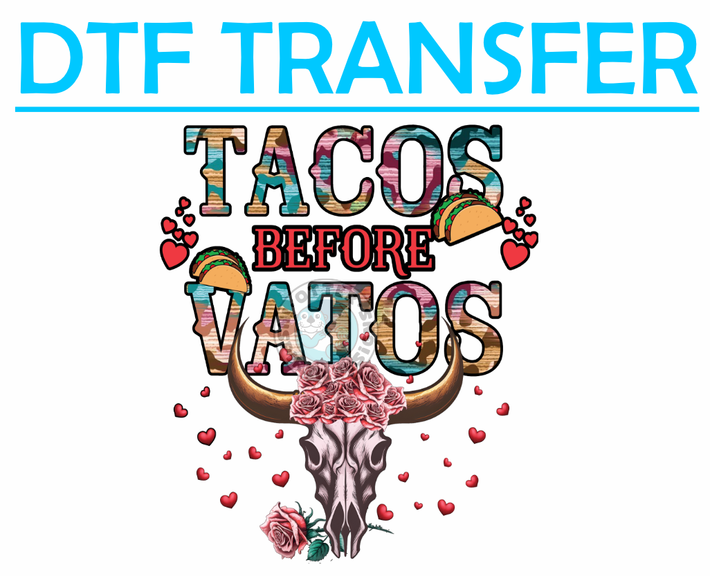 Valentines Tacos Before Vatos, SKULL-High Quality Print