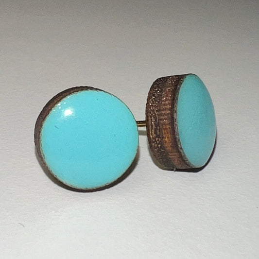 Turquoise Round Earring  w/ Silver Backing