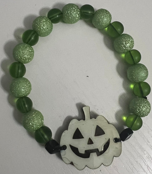 Green Glow in the Dark Pumpkin Bracelet