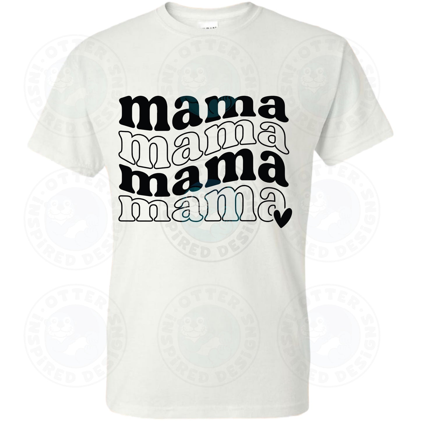 White Short Sleeve Shirt with DTF Design - Mama Mama