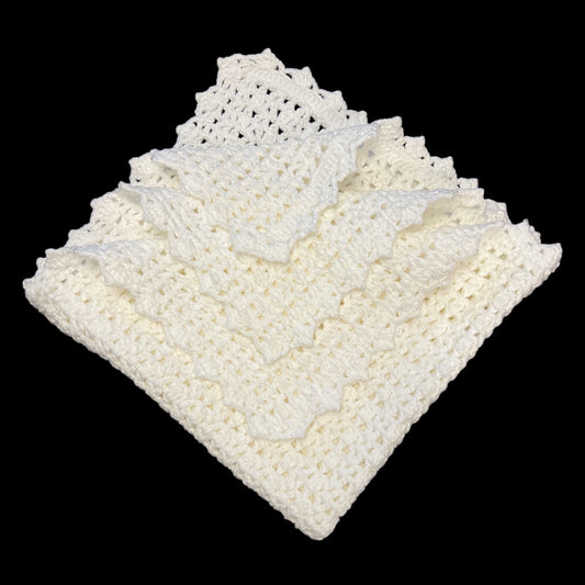 White/Yellow Crochet Blanket