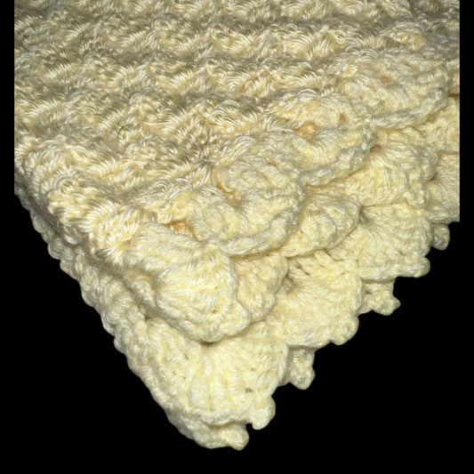 Bright Yellow Crochet Blanket