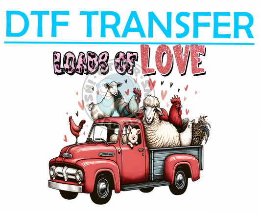 Valentines LOADS OF LOVE RED TRUCK -High Quality Print