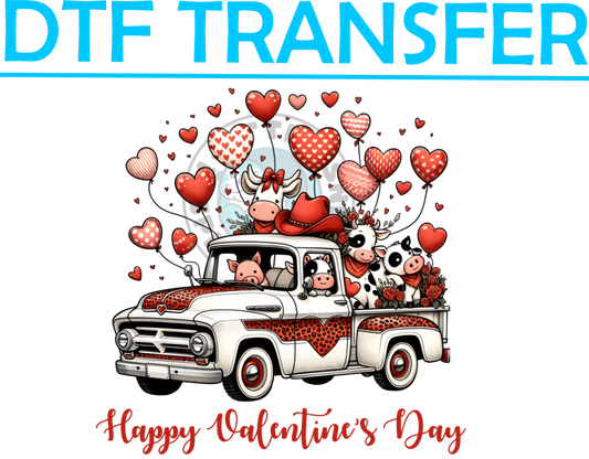 Valentines LOADS OF LOVE WHITE TRUCK-High Quality Print