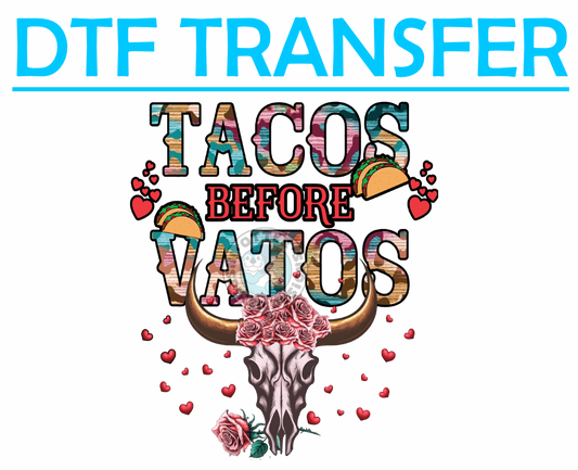 Valentines Tacos Before Vatos, SKULL-High Quality Print