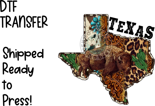 Western Buffalo Texas -High Quality Print