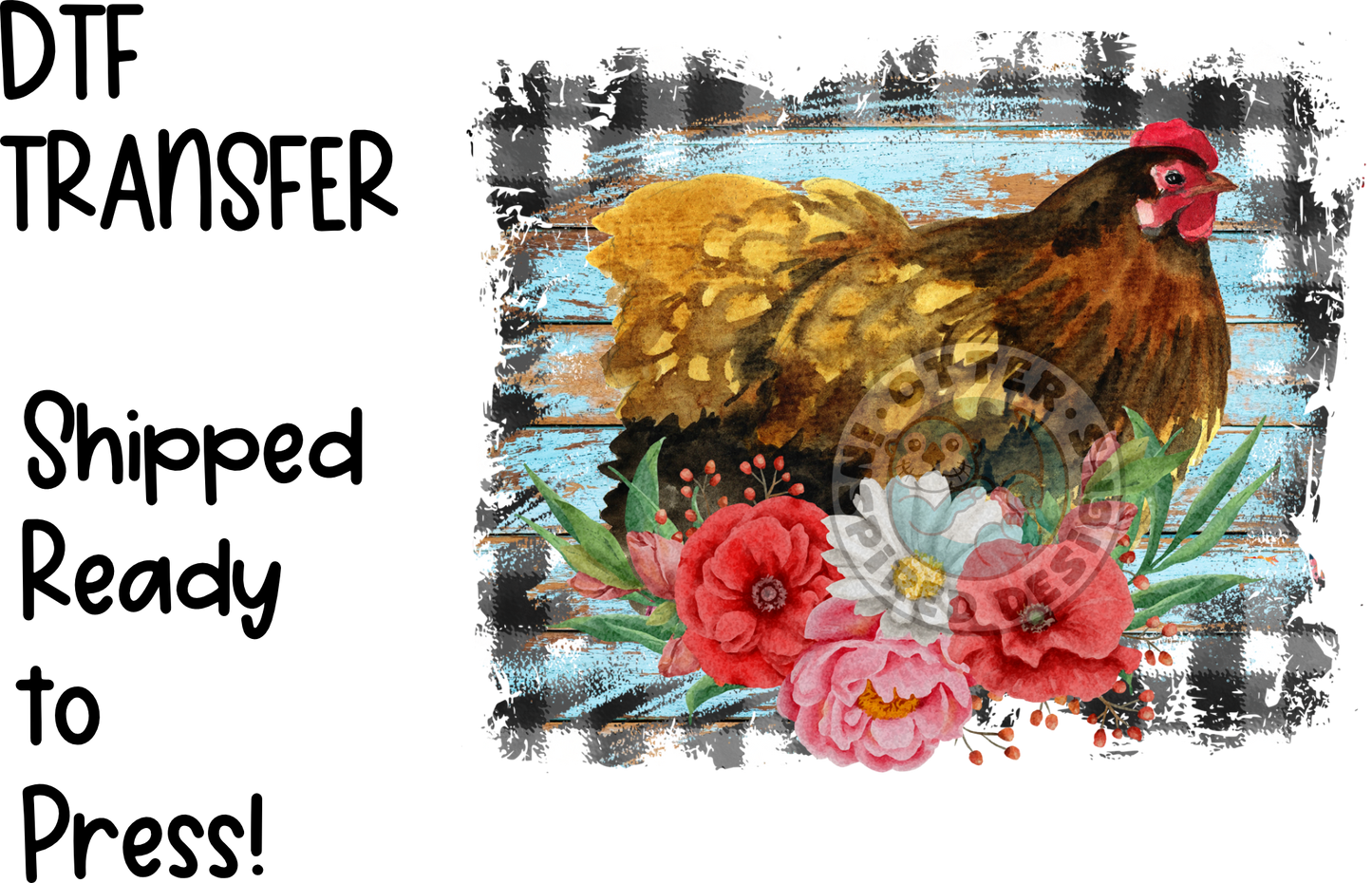 Western Flowers, Chicken -High Quality Print